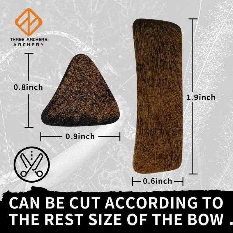 THREE ARCHERS Fur Arrow Rest Stick on Recurve Bow Riser Adhesive Backed Sticker on Longbow for Recurve Bow Hunting Shooting（4 Pairs） - Image 2